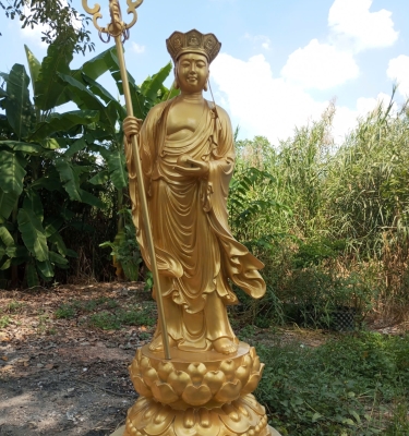 Tượng Địa Tạng Bằng Composite Sơn Nhũ Vàng