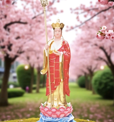 Tượng Địa Tang Vương Bồ Tát Đứng Chất Liệu Composite