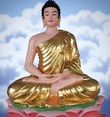 Tượng Phật Thích Ca Mâu Ni Ngồi Thiền Trên Đài Sen