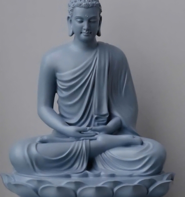 Tượng Thích Ca Ngồi Thiền Trên Đài Sen Bằng Composite